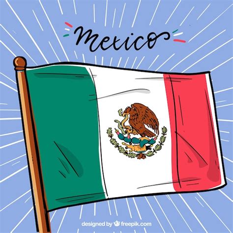 Fondo Hecho A Mano De La Bandera Mexicana Vector Gratis