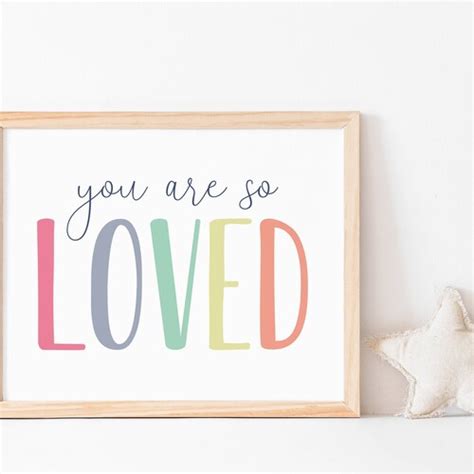 You Are So Loved Printable You Are So Loved Wall Art Nursery Etsy