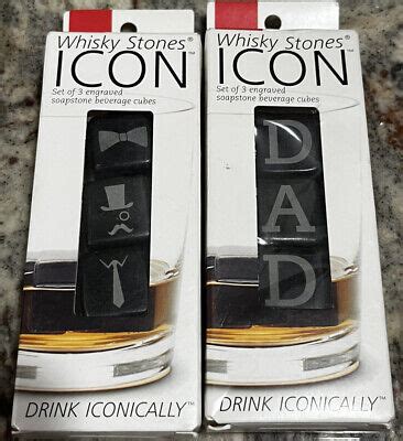 Teroforma Icon Engraved Whisky Stones Set Dad Father S Day Gift Lot Of