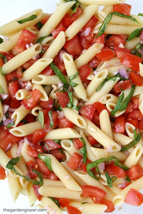 The Garden Grazer Fresh Tomato Basil Pasta With Lemon Garlic