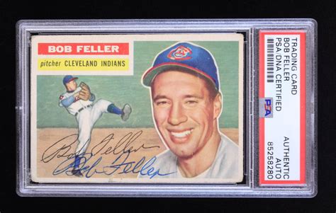 Bob Feller Signed 1956 Topps 200 PSA Pristine Auction