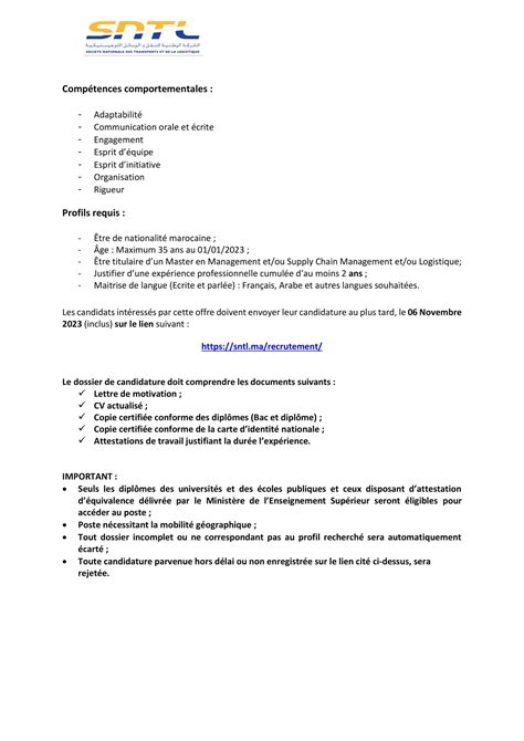 Concours De Recrutement SNTL 2023 4 Postes Bghit Nekhdem