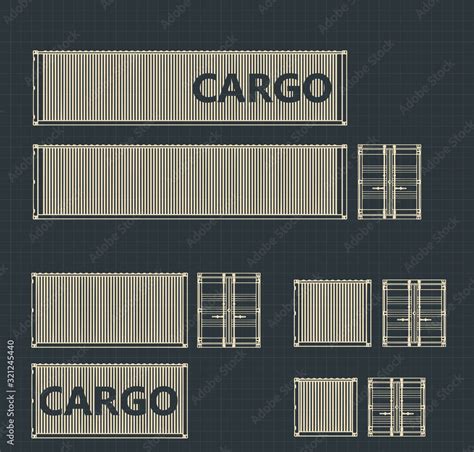 Containers Drawings Set Stock Vector Adobe Stock