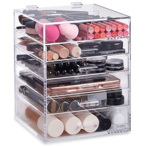 Amazon Beautify Large 4 Tier Clear Acrylic Cosmetic Makeup Storage