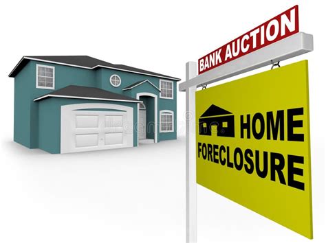 Home Foreclosure Sign in Front of House Stock Illustration ...