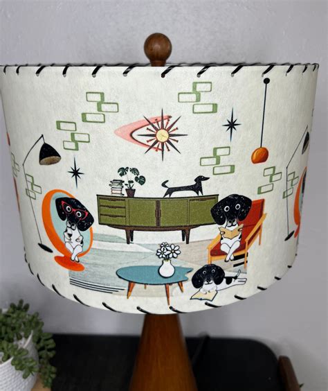 Mid Century Vintage Style Fiberglass Lamp Shade Atomic Etsy