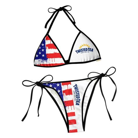 Twisted Tea American Flag Triangle Beach Bikini Wakinar