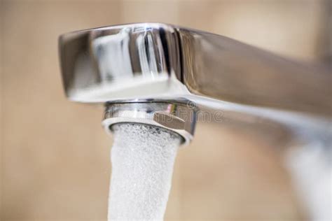 Water Flowing Faucet Water Tap With Flowing Water Selective Focus