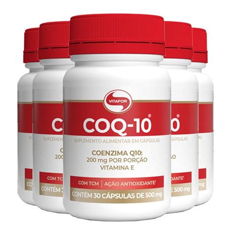 Kit 5 Coenzima COQ 10 Vitafor 30 Cápsulas Pão de Açúcar