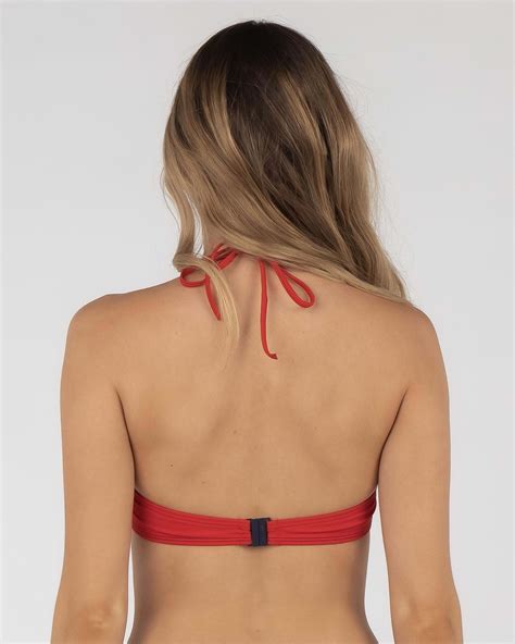 Shop Tommy Hilfiger Bold Core Bikini Top In Red Glare Fast Shipping