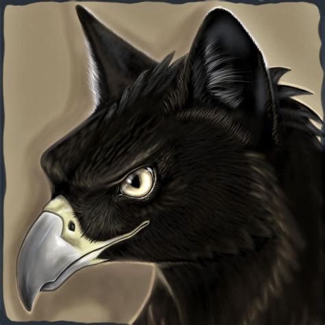 Black Griffin Glyndwr By The Griffins Treasure Digital Painting Art