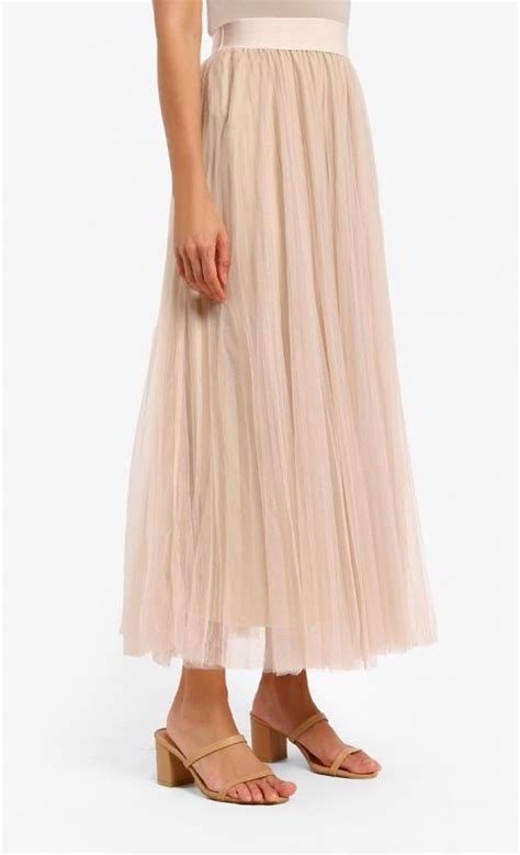 Tutu Tulle Pleated Skirt In Nude AINAHARIZ KUALA LUMPUR
