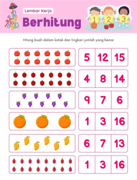 soal berhitung anak tk besar pin  math latihan soal modul