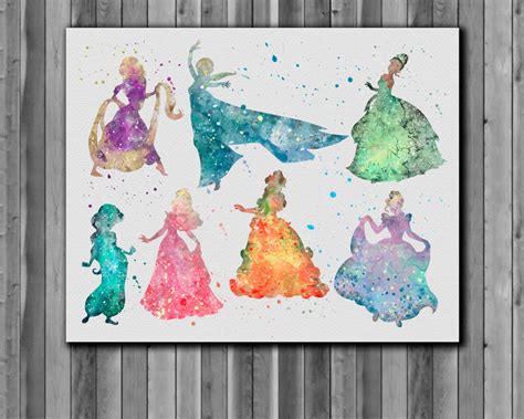 Disney Princesses Watercolor Disney Art By Digitalaquamarine