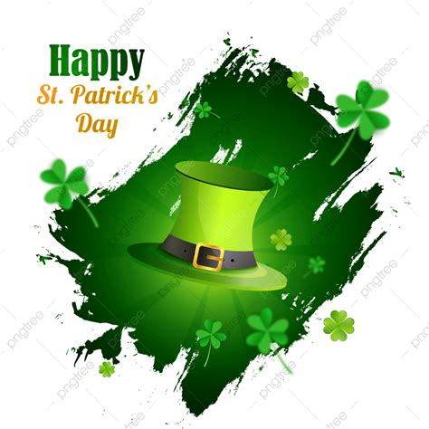 St Patrick Hat Vector Png Images St Patricks Day Hat With Brush Effect