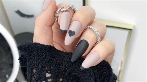 Black And White Nails With Gold Rhinestones