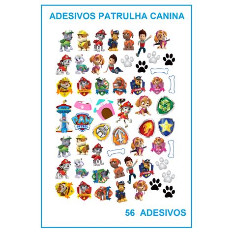 Adesivo Patrulha Canina Auto Colante Cartela Shopee Brasil