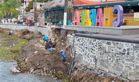 Colapsa muro del malecón de Chapala Página Que Sí se lee