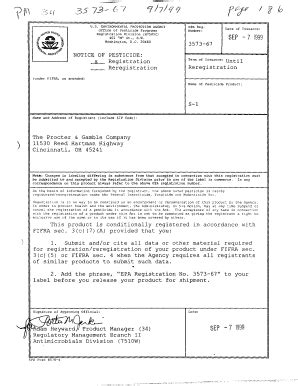 Fillable Online U S EPA Pesticide Product Label S 1 09 07 1999