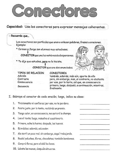 Ficha De Conectores Logicos Conectores Logicos Formaci N De Palabras