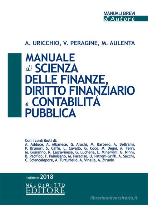 Manuale di scienza delle finanze diritto finanziario e contabilità