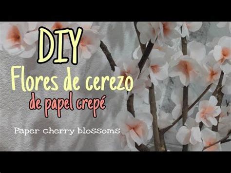 Cómo hacer flores de cerezo De papel crepé económicas y bonitas