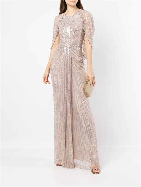 Jenny Packham Beaded Sequin Embellished Gown Farfetch