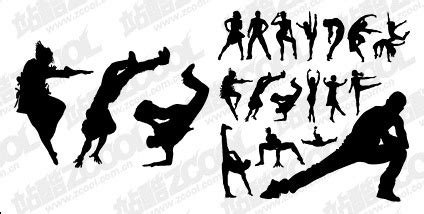 Vector People silhouette dance moves material Free vector in ...