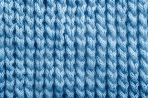 Premium Ai Image Close Up Of Blue Knitted Fabric With A Textured