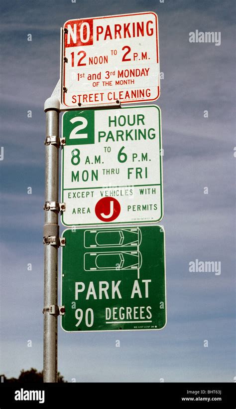 street parking signs Stock Photo - Alamy