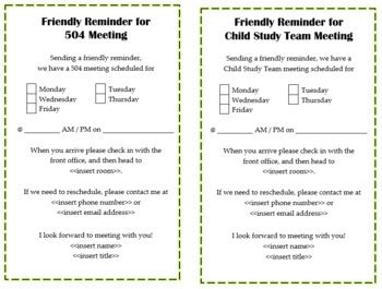 Meeting Reminder Template by Sandra Sosa-Carlin | TpT