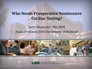 Who Needs Preoperative Noninvasive Cardiac Testing PPT