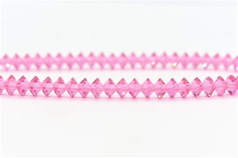 Rose 5305 Pink Vintage Swarovski Crystal Faceted Flat Bicone Beads To