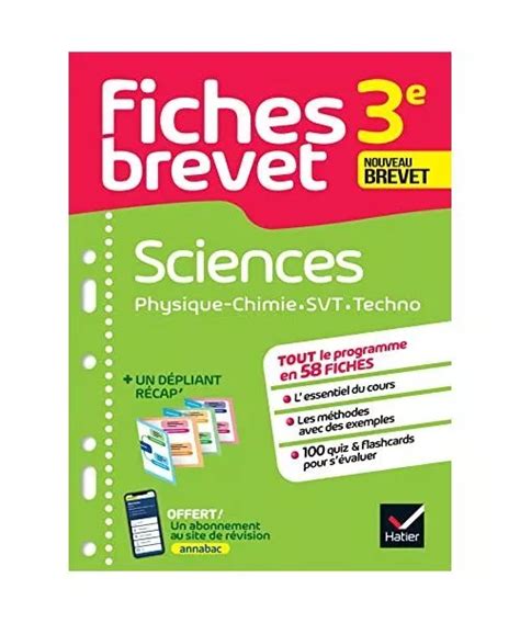 Fiches Brevet Sciences E Physique Chimie Svt Technologie Brevet