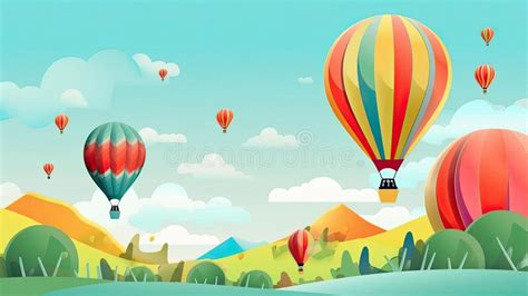 Illustration Of Hot Air Balloon Festival Banner Generative AI Stock Illustration Illustration