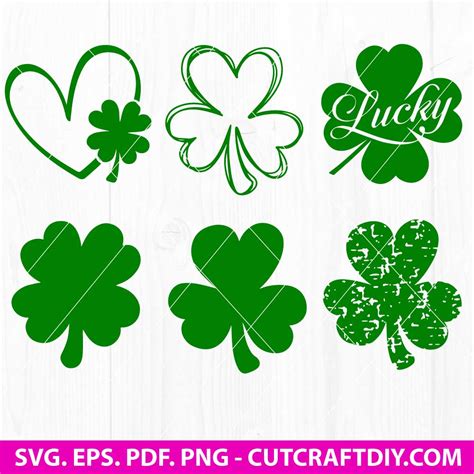 4 Leaf Clover Svg Cut File Shamrock Svg Bundle St Patricks Day Svg