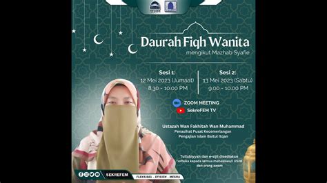 Daurah Fiqh Wanita Sesi Youtube