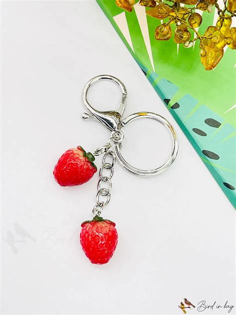 Birdinbag Strawberry Bag Charm Adorable And Stylish Accessory