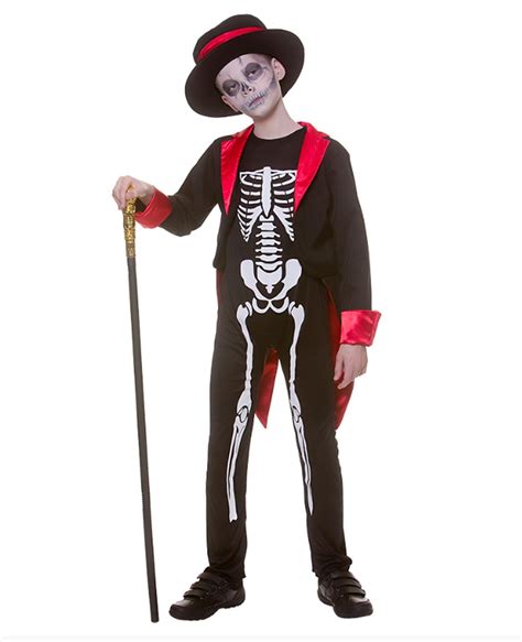 Mr Skelelton Bones Halloween Children's Fancy Dress Costume Fancy Dress