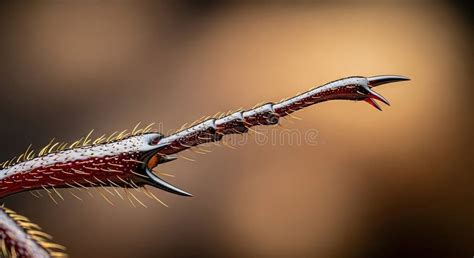 extreme macro shot   insect leg  sharp claws  hairs stock