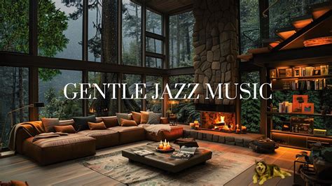 Relaxing Soft Jazz Rainy Cabin Atmosphere In The Middle Of The Forest