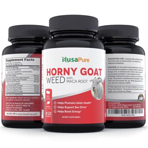 Horny Goat Weed 1000 Mg 120 Caps NON GMO Nusapure