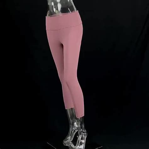 Wholesales Naked Double Knit Women S Solid Basic Nylon Spandex Capri S Gym Leggings 3 4 Fitness