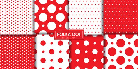 red polka dot seamless pattern set. 6897983 Vector Art at Vecteezy