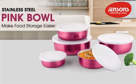 Buy Jensons Stainless Steel Bowl Solid Easy Removable Lid With Silicone Bowl Set Steel Bowl