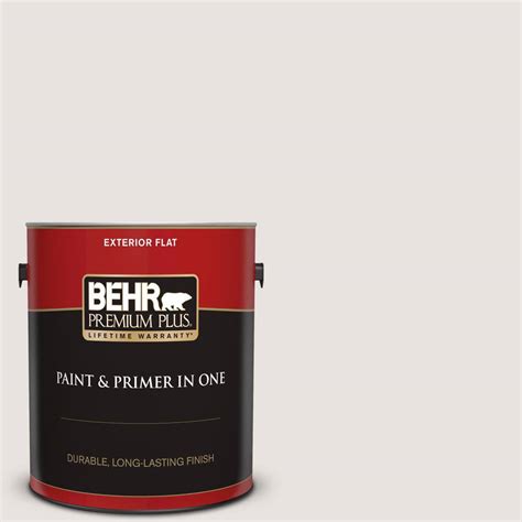 BEHR PREMIUM PLUS 1 Gal BWC 13 Smoky White Flat Exterior Paint And