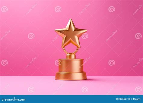 Gold Winners Award with Star. Star Trophy for a Winner or Champion ...