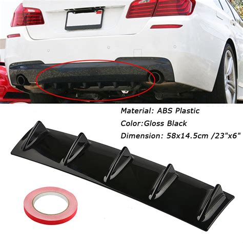 Universal Lower Rear Body Bumper Diffuser Shark Fin Spoiler Gloss