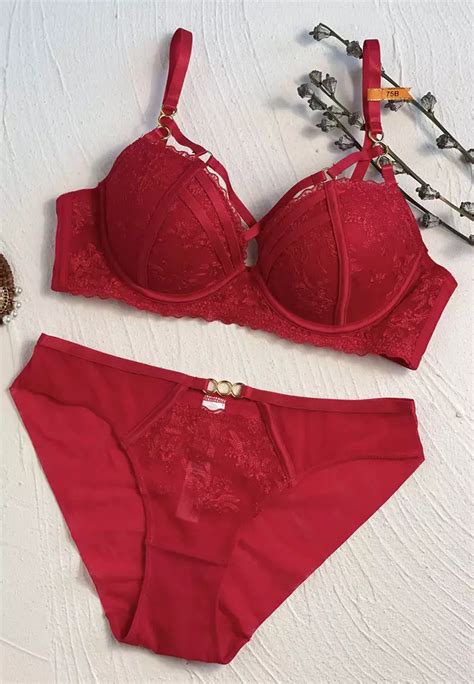 Lycka Lsm Lycka Lady Sexy Bra And Panty Lingerie Set Red Buy