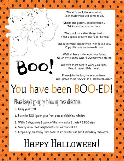 Boo Letter Youve Been Booed Halloween Boo Halloween Fun